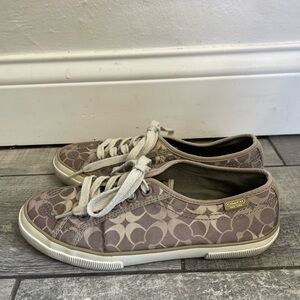 Coach Gray & White Kalyn Lace-Up Sneakers (Size 6.5)
